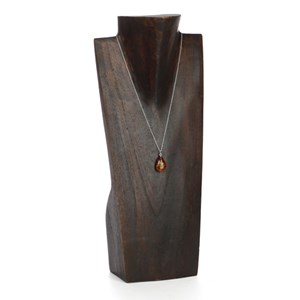 Collier goutte d'ambre argent