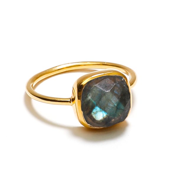 Nature & Découvertes - Bague labradorite et laiton doré