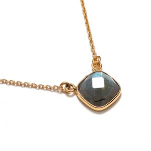 Collier labradorite et laiton doré