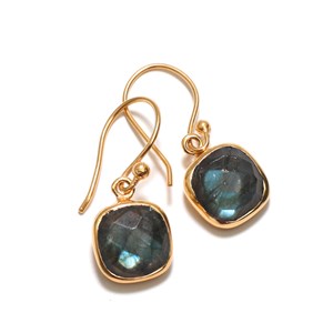 Boucles d'oreilles labradorite laiton