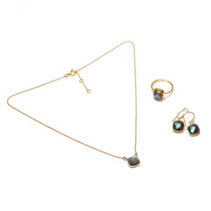 Boucles d'oreilles labradorite laiton