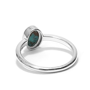 Bague turquoise et argent 56