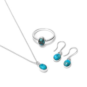 Bague turquoise et argent 56