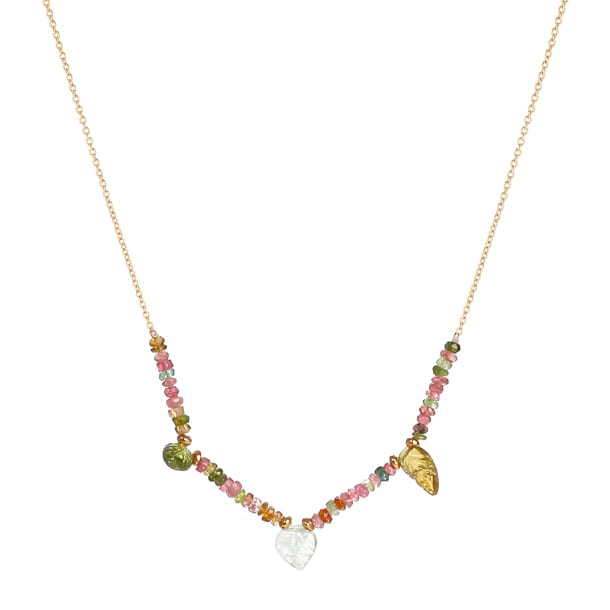 Collier En Or Gold Filled Avec Tourmalines Naturelles Blanches - Modèle 1867 - Marque Rosemimosa - Neuf Avec étiquettes