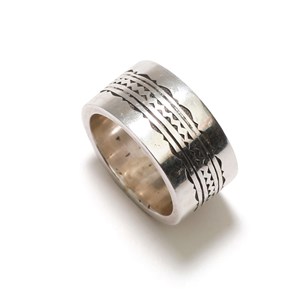 Bague large en argent pour homme 63