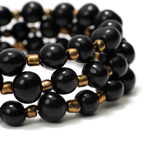 Bracelet trois rangs baies d'açaï Noir