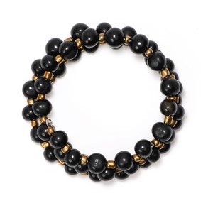 Bracelet trois rangs baies d'açaï Noir