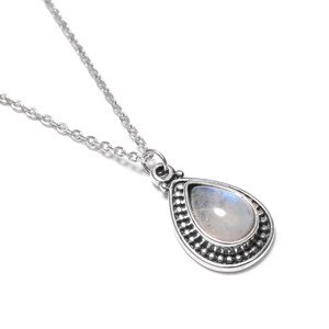 Collier pierre de Lune et argent
