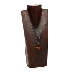 Collier argent doré cœur d'ambre