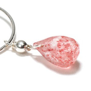 Créoles argent et quartz fraise