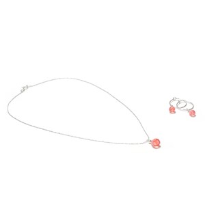 Créoles argent et quartz fraise