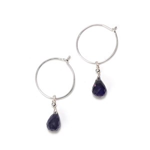 Créoles argent et iolite