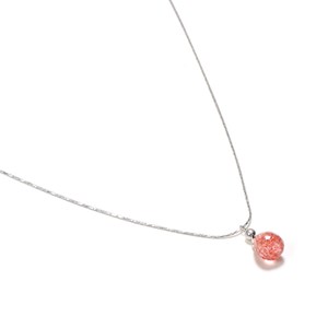 Collier argent et quartz fraise