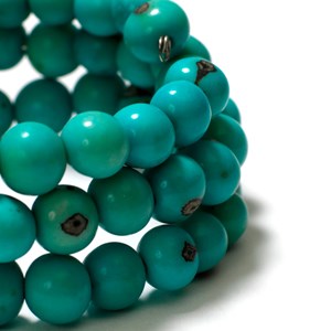 Bracelet açaï et tagua bleu