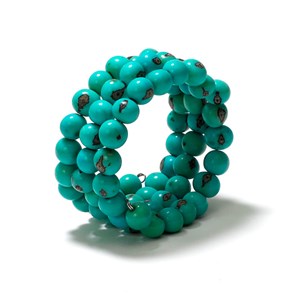 Bracelet açaï et tagua bleu