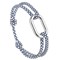 Bracelet mousqueton plaqué argent Bleu