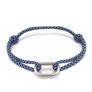 Bracelet mousqueton plaqué argent Bleu