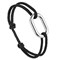 Bracelet mousqueton plaqué argent Noir