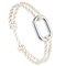 Bracelet mousqueton plaqué argent Beige