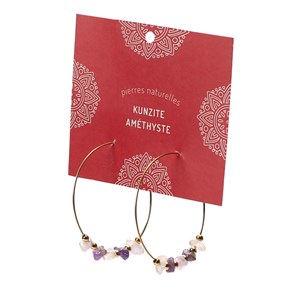 Créoles dorées et violettes