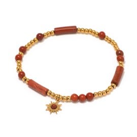 Bracelet soleil jaspe rouge