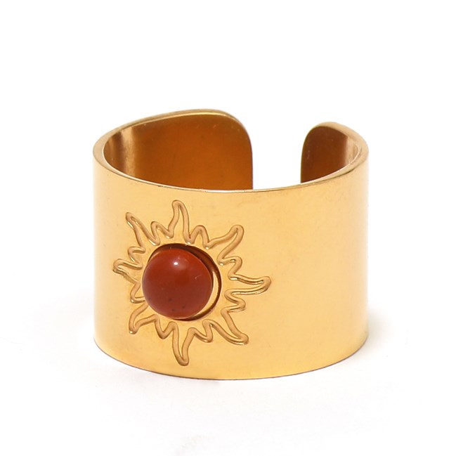 Nature & Découvertes - Bague large jaspe rouge