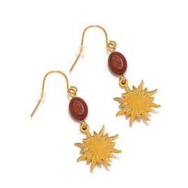 Boucles d'oreilles dormeuses jaspe rouge