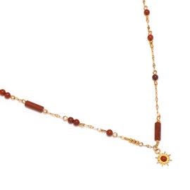 Collier jaspe rouge
