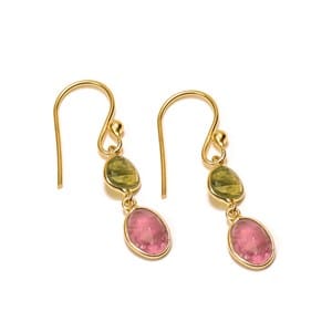 Boucles d'oreilles pendantes tourmaline