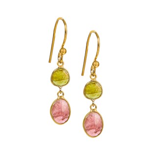 Boucles d'oreilles pendantes tourmaline