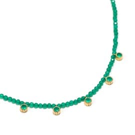 Collier perles d'onyx vert