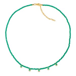 Collier perles d'onyx vert