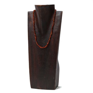 Collier perles d'ambre cognac