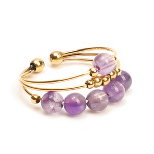 Bague anti-stress pierre naturelle Améthyste