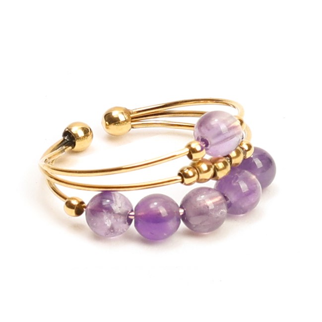 Bague anti-stress pierre naturelle