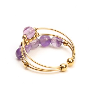Bague anti-stress pierre naturelle Améthyste