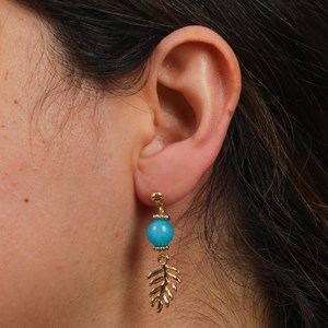 Boucles d'oreilles feuillage apatite