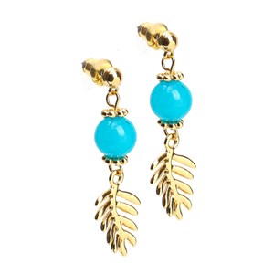 Boucles d'oreilles feuillage apatite