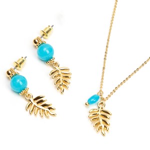 Boucles d'oreilles feuillage apatite