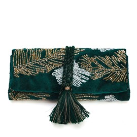 Trousse à bijoux brodée à rouler