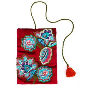 Trousse à bijoux brodée à rouler Fleurs