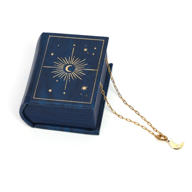 Livre-écrin cadeau avec collier symbolique en acier et strass