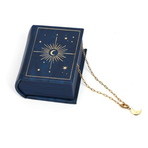 Livre-écrin cadeau avec collier symbolique en acier et strass Sérénité