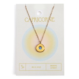 Collier du zodiaque acier doré et strass en verre collection Aura