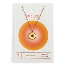 Collier du zodiaque acier doré et strass en verre collection Aura