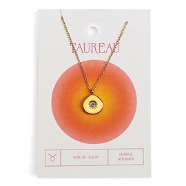 Collier du zodiaque acier doré et strass en verre collection Aura