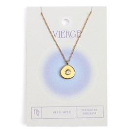 Collier du zodiaque acier doré et strass en verre collection Aura