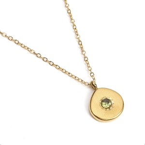 Collier du zodiaque acier doré et strass en verre collection Aura Scorpion