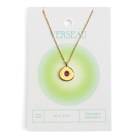 Collier du zodiaque acier doré et strass en verre collection Aura