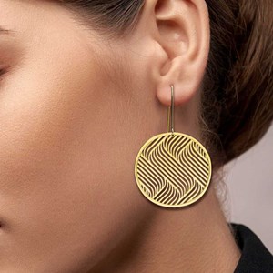 Boucles d'oreilles Dune laiton baigné dans l'or RAS